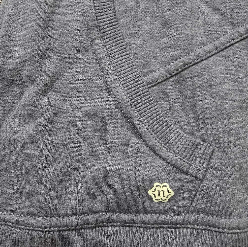Nanette Lepore Blue Hoodie Jacket With Pockets And Rose Gold Zippers medium - Picture 6 of 10